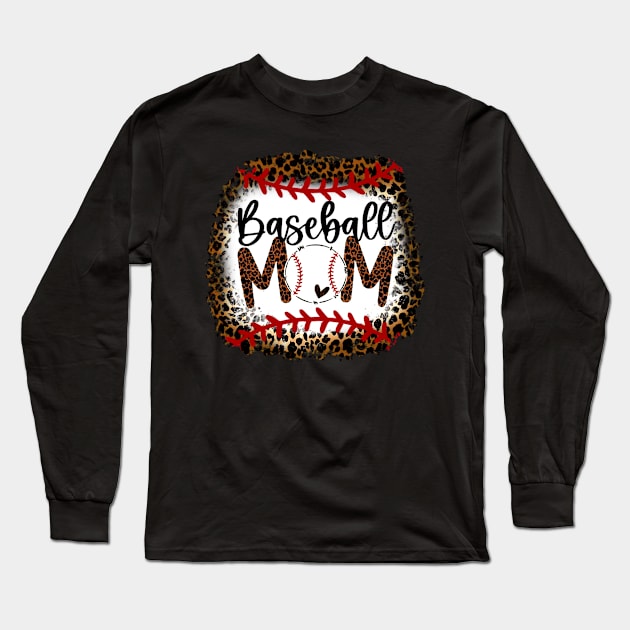 Leopard Baseball Mom   Baseball Mom Mother's Day Long Sleeve T-Shirt by Wonder man 